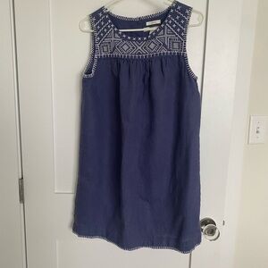 Blue Sleeveless Embroidered Dress